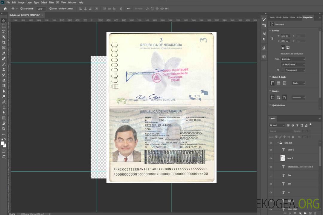 Passeport nicaraguayen template Passeport nicaraguayen template